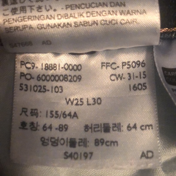 Levi's® 711 Skinny Jean Size 25 Dark Wash - Picture 8 of 8